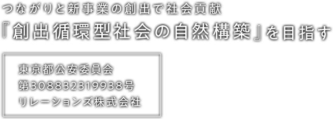 つながりと新事業の創出で社会貢献『創出循環型社会の自然構築』を目指す